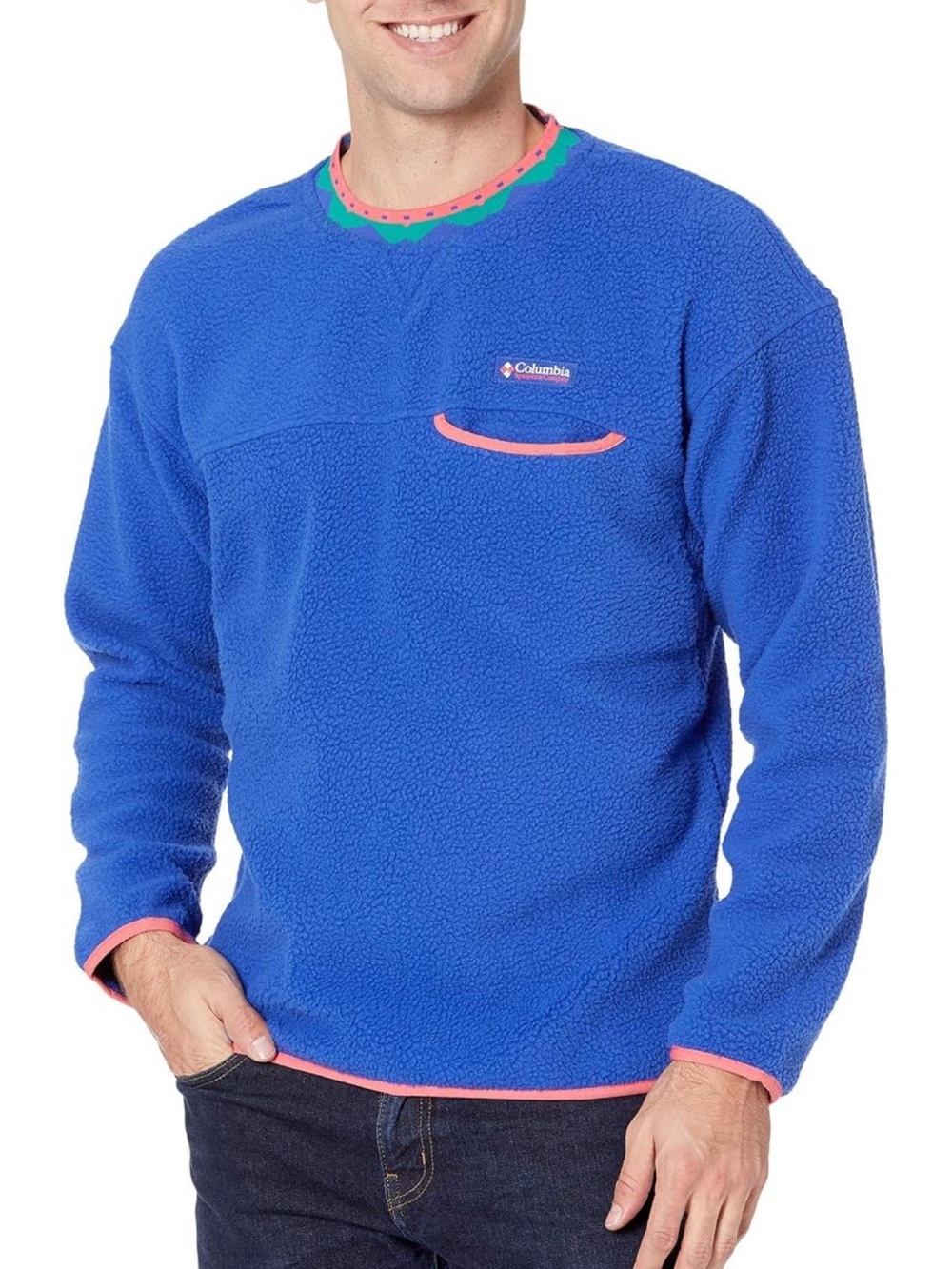 NWT Columbia Blue Wapitoo Retro Fleece Pullover
